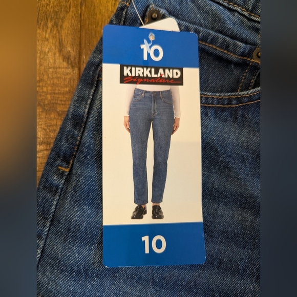 NWT Women's Blue Jeans By Kirkland Size 10 High Rise Straight - Picture 7 of 9